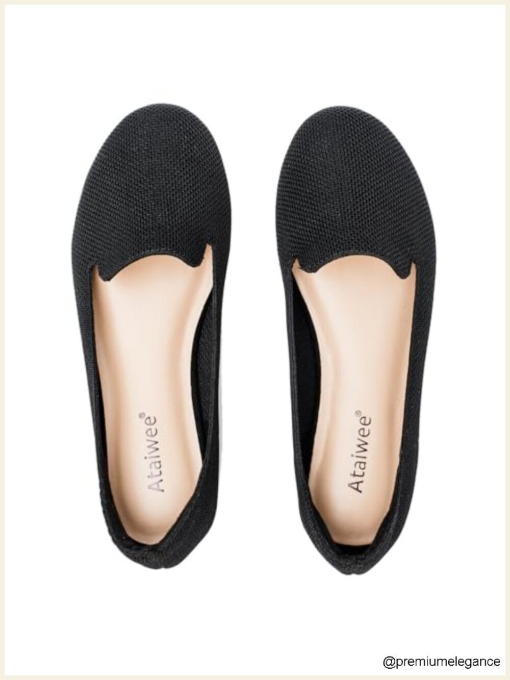 Women's Knit Ballet Flats Wide Width Slip-On Comfort Memory Foam Casual Shoes